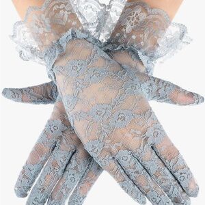 Elegant Lace Gloves in Gray